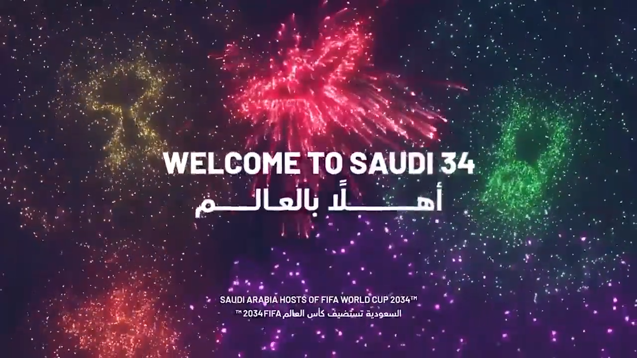 بفضل دعم قيادتنا، نفخر بإستضافة المملكة العربية السعودية #كاس_عالم_2034 ، لا نفتح أبوابنا للعالم في أرض الطموحات