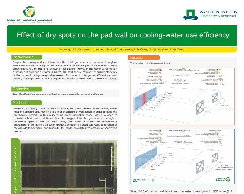 Effect of dry spots on the pad wall on cooling-water use efficiency